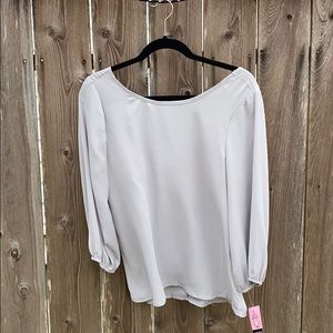 Love on a Hanger long sleeve blouse with bow detail in back (S)